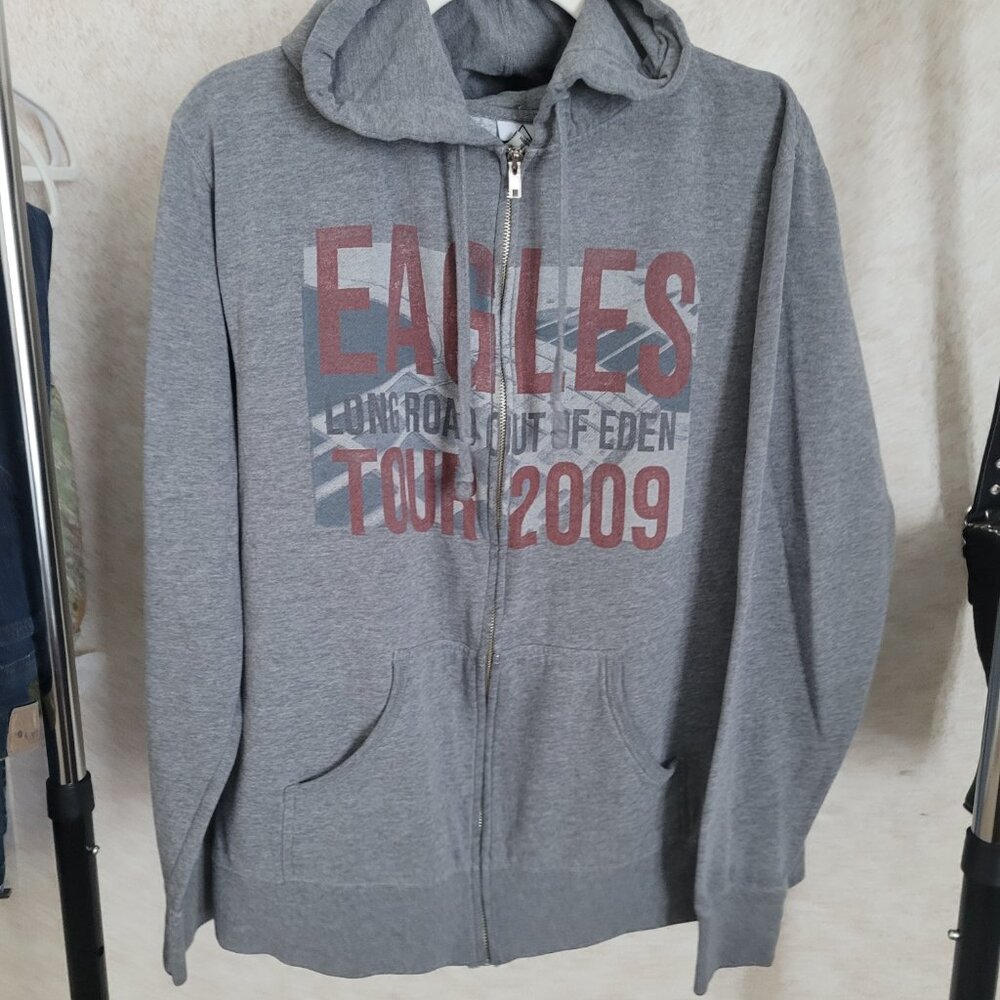 Eagles Concert Hoodie 2009 Long Road Out of Eden Zip Size XL